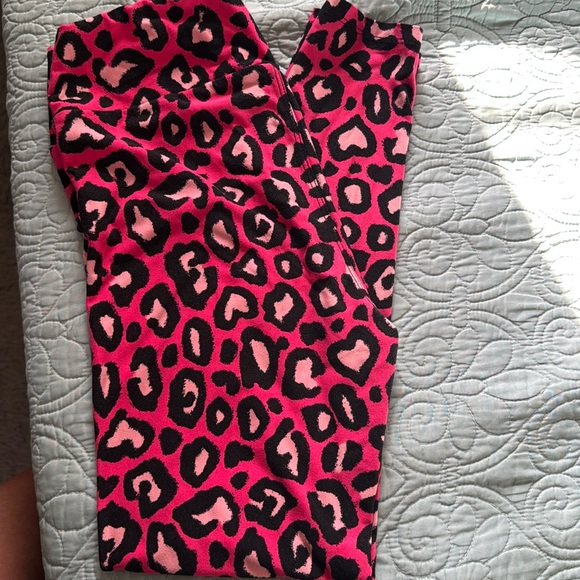 LuLaRoe pink leopard print leggings - Picture 1 of 2